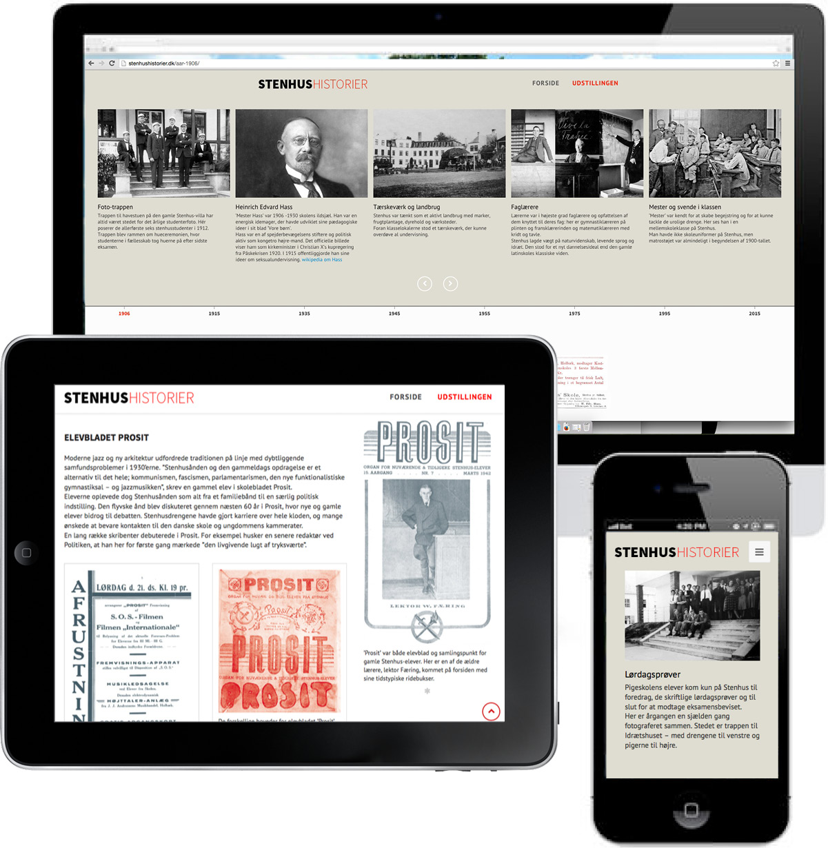 Stenhushistorier - responsivt webdesign
